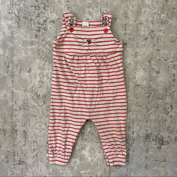 🐰 Boden | Red & white striped bunny overalls - Picture 2 of 8